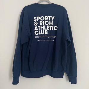 Sporty & rich navy blue crewneck CURRENT STYLE brand new size large